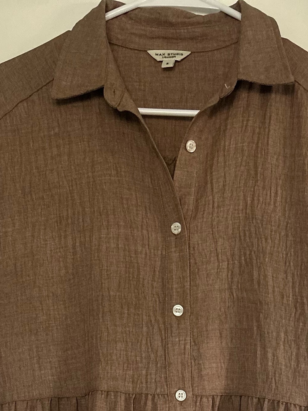 Max Studio Tiered Button-Front Casual Dress - Picture 8 of 8